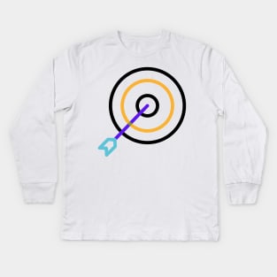 yellow black target archery design Kids Long Sleeve T-Shirt